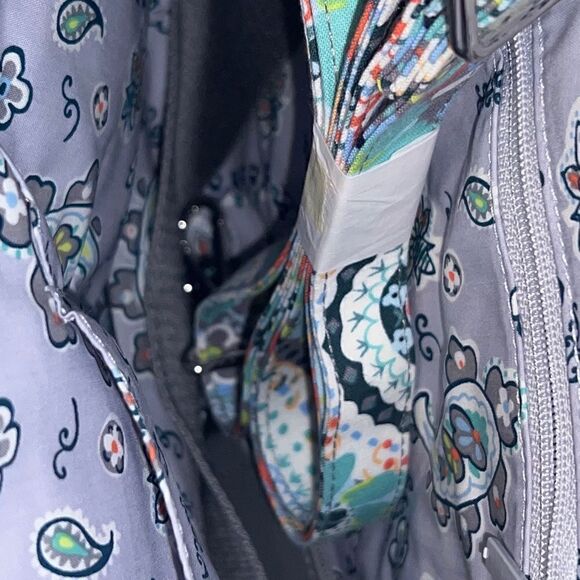 Vera Bradley Citrus Paisley Carson Shoulder Bag Floral Blue Crossbody NWT - Picture 4 of 7